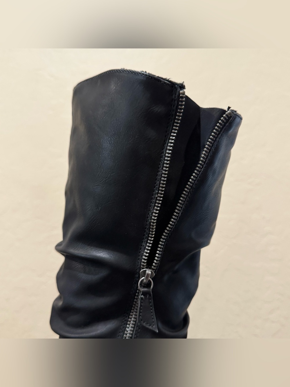 Spring Step Faux Leather Chain Belted Moto Riding Boots - Picture 3 of 12